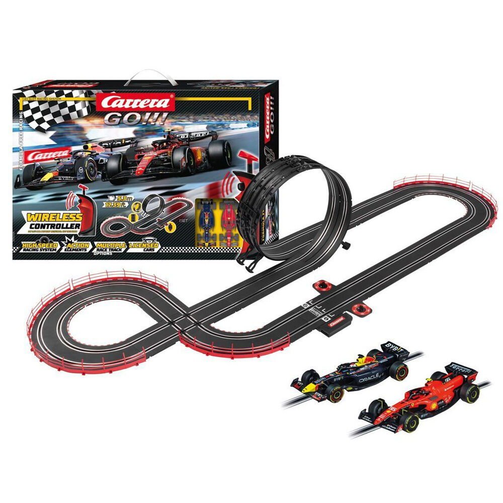 Carrera Wireless Formula Free Racing Ferrari & Red Bull Slot Car Race Track Set