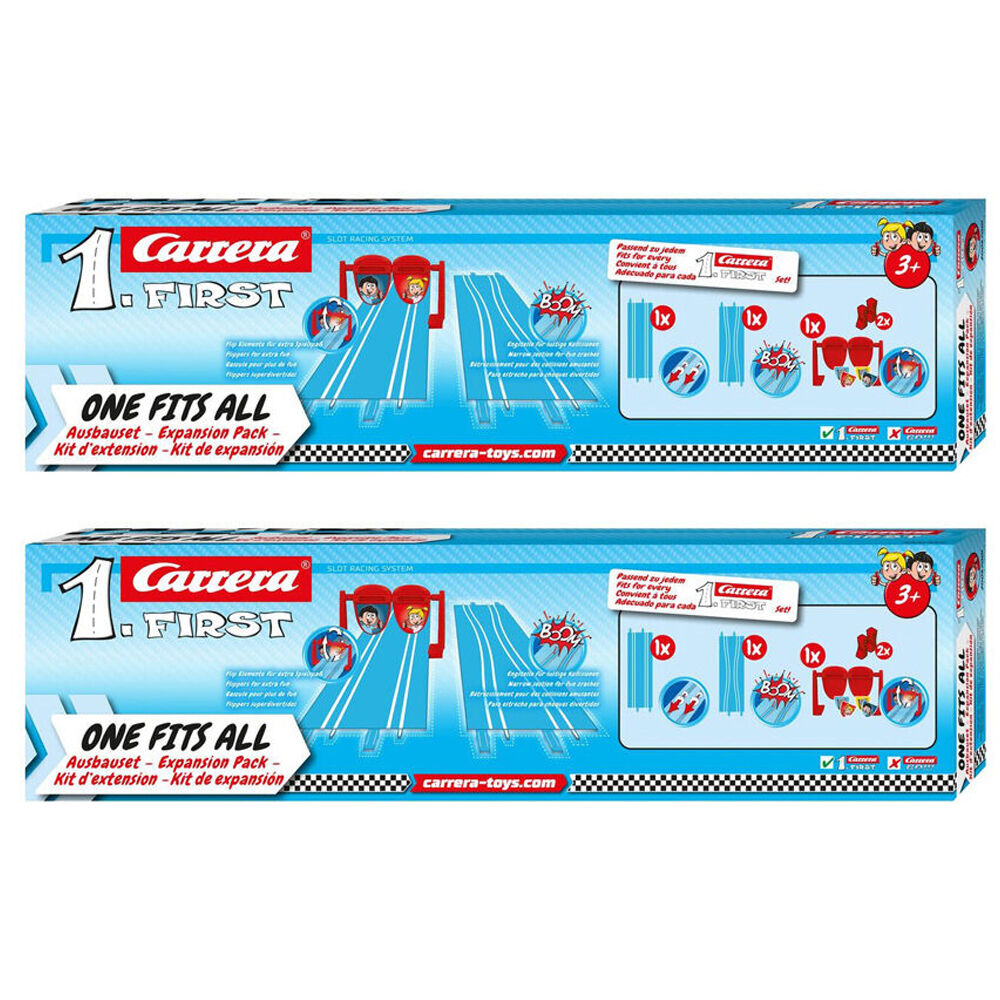 Carrera First Track Slot Car Collision/Flip Extension Set One Fits All Kids (2 Pack)