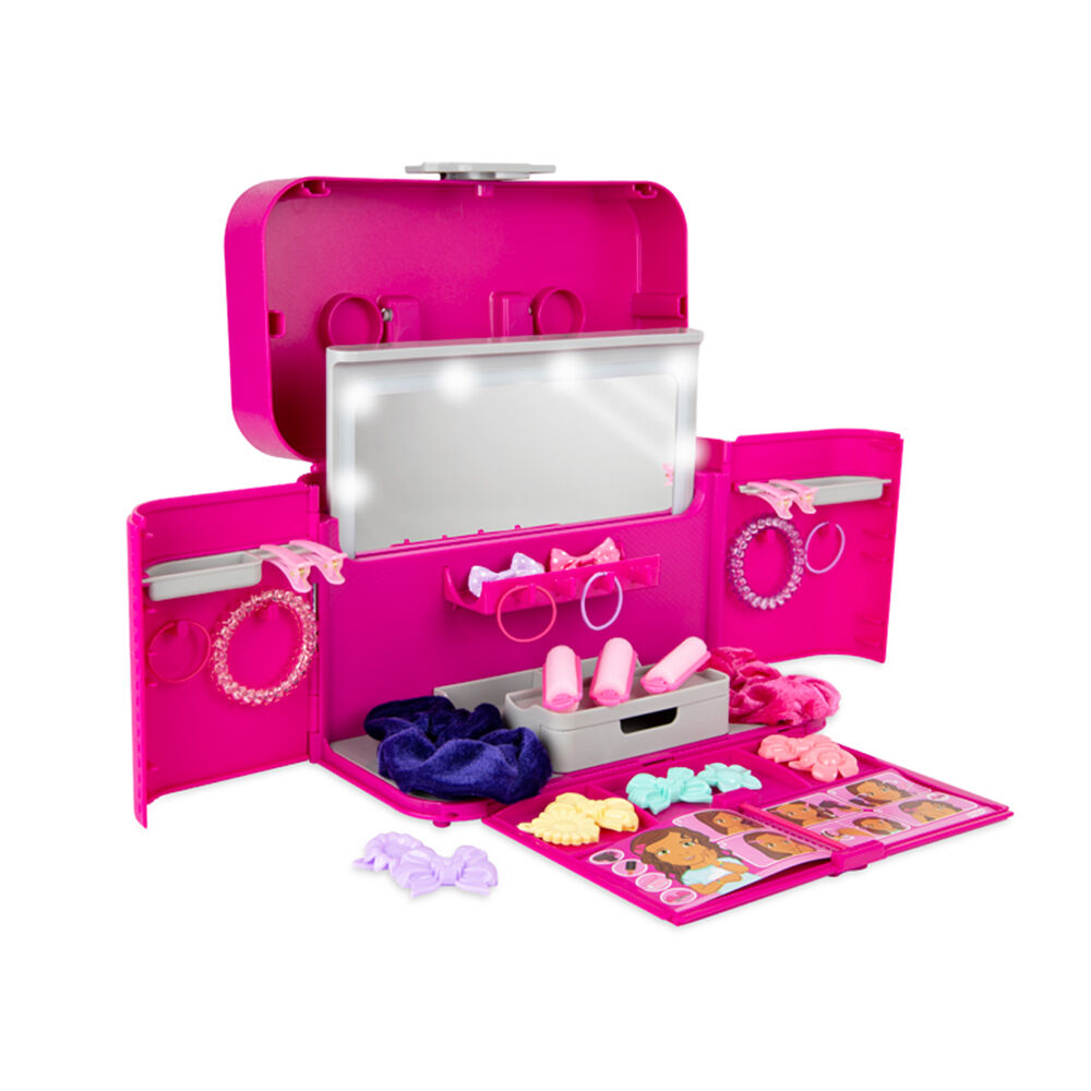 Casdon Ultimate Styling Case Toy Salon Hairdresser Kit Kids 3y+ Pink