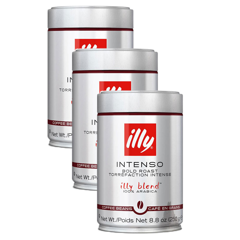 Illy 250g Intenso Arabica Coffee Beans Robust/Bold Roast/Full Bodied Drink (3 Pack)