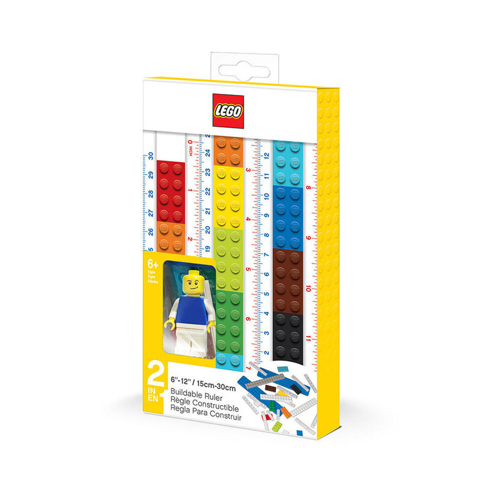 Lego 2.0 Convertible Ruler w/ Mini Figure Kids School Stationery 6y+ (2 Pack) — image 2
