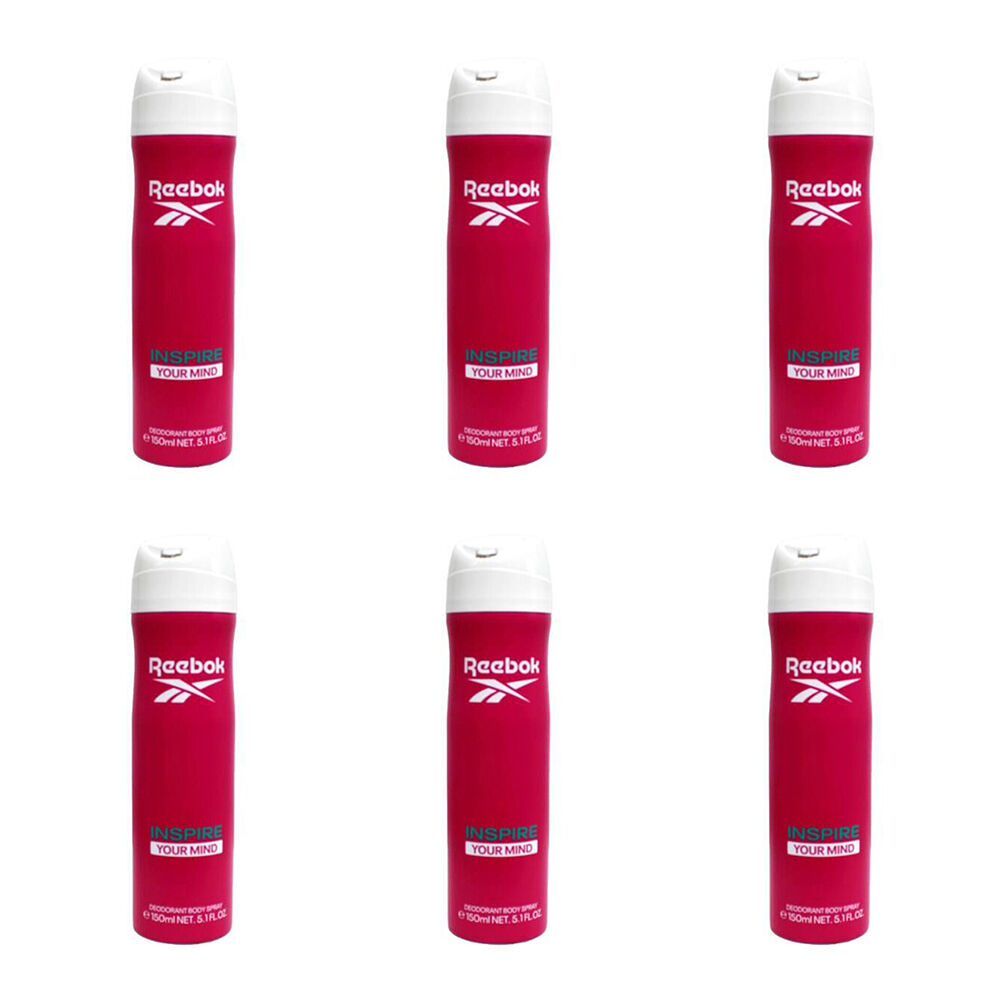 Reebok Women Deodorant Scented Body Spray Fragrance 150ml Inspire Your Mind (6 Pack)