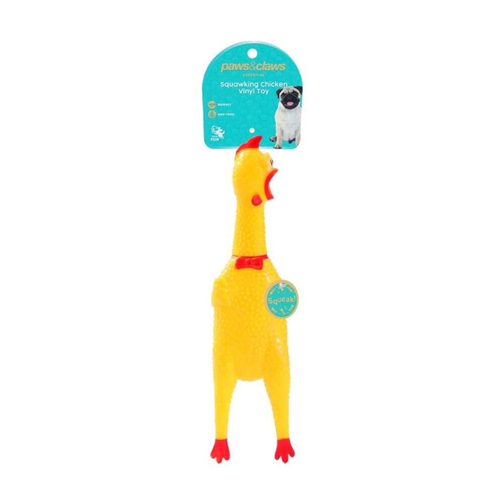 Paws and Claws Squawking Vinyl Chicken 28cm Squeezy Interactive Play Toy (12 Pack) — image 2
