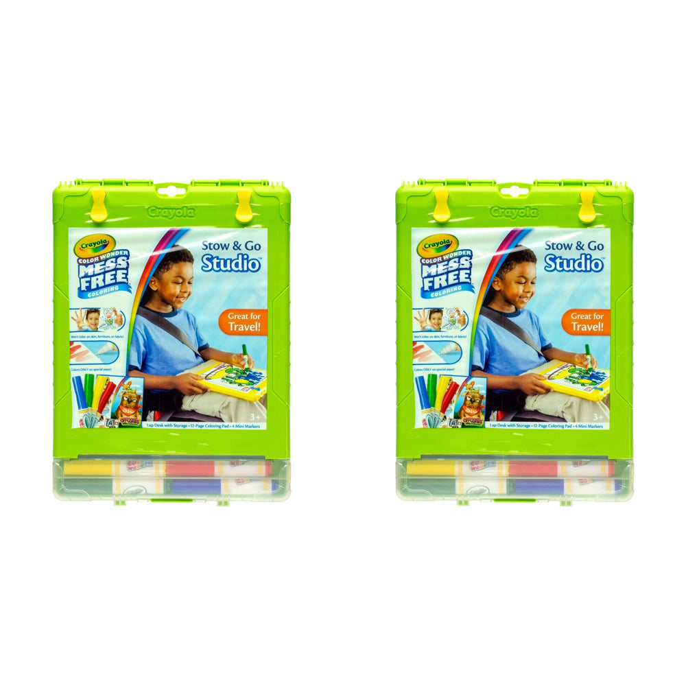 Crayola Colour Wonder Stow & Go Studio Art Supplies Set Kids/Children 3y+ (2 Pack)