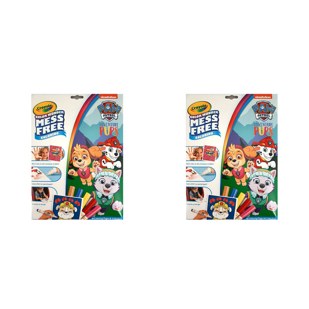 Crayola Colour Wonder Mess Free Colouring Pages w/ Marker Paw Patrol Kids 3y+ (2 Pack)