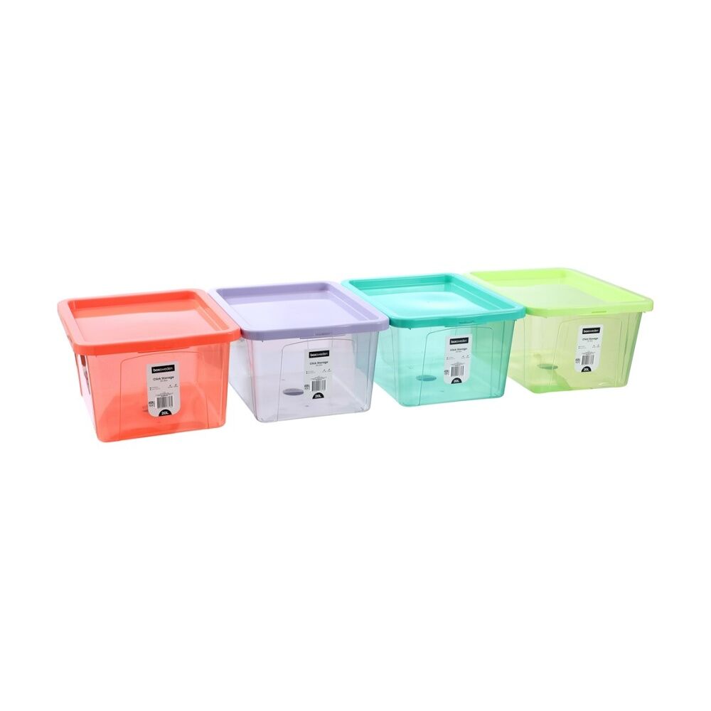 Boxsweden Click Storage Box 20L Secure Lock Lid Home Organisation Assorted (12 Pack) — image 3