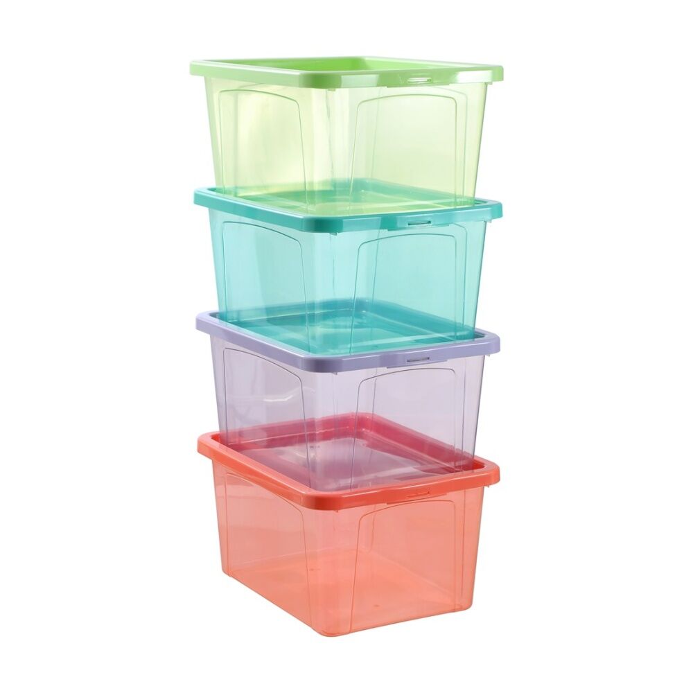 Boxsweden Click Storage Box 20L Secure Lock Lid Home Organisation Assorted (6 Pack) — image 4