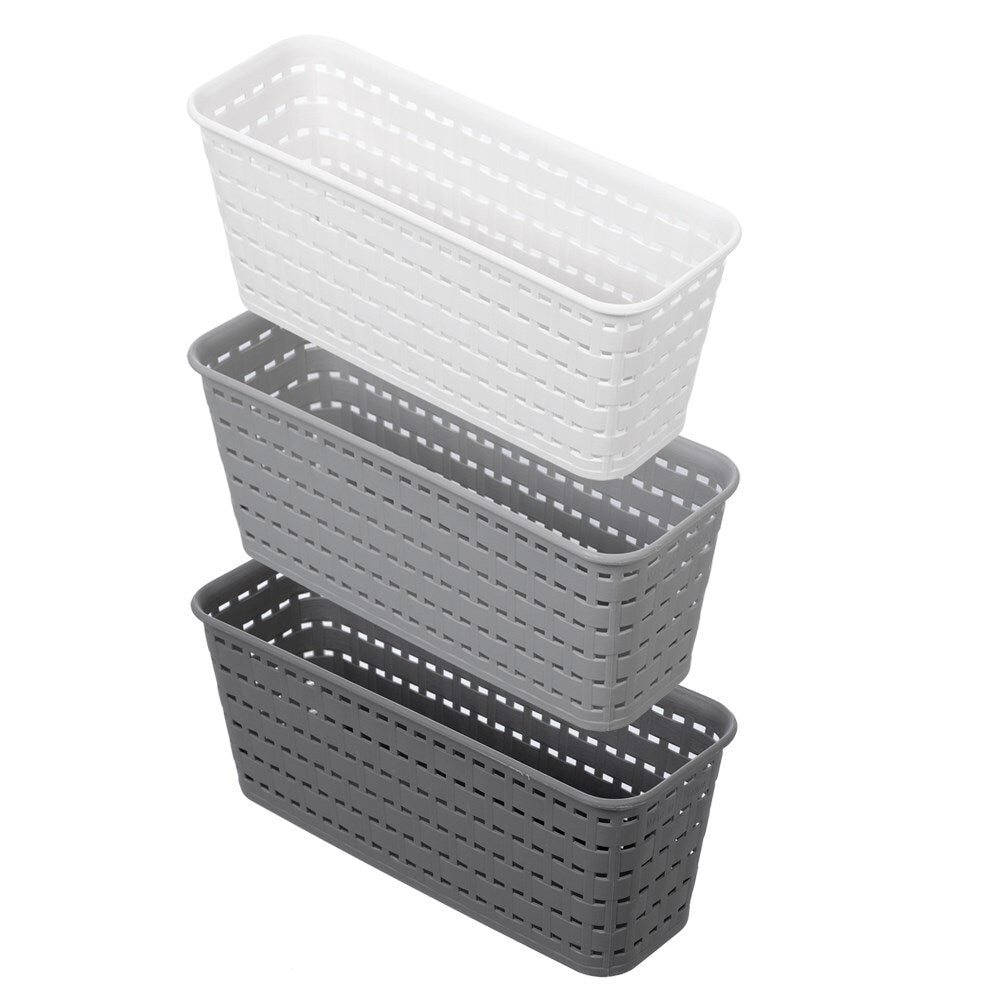 Boxsweden Rectangular 26.5cm Woven Basket Tray Home Organiser Storage Assort (6 Pack) — image 6