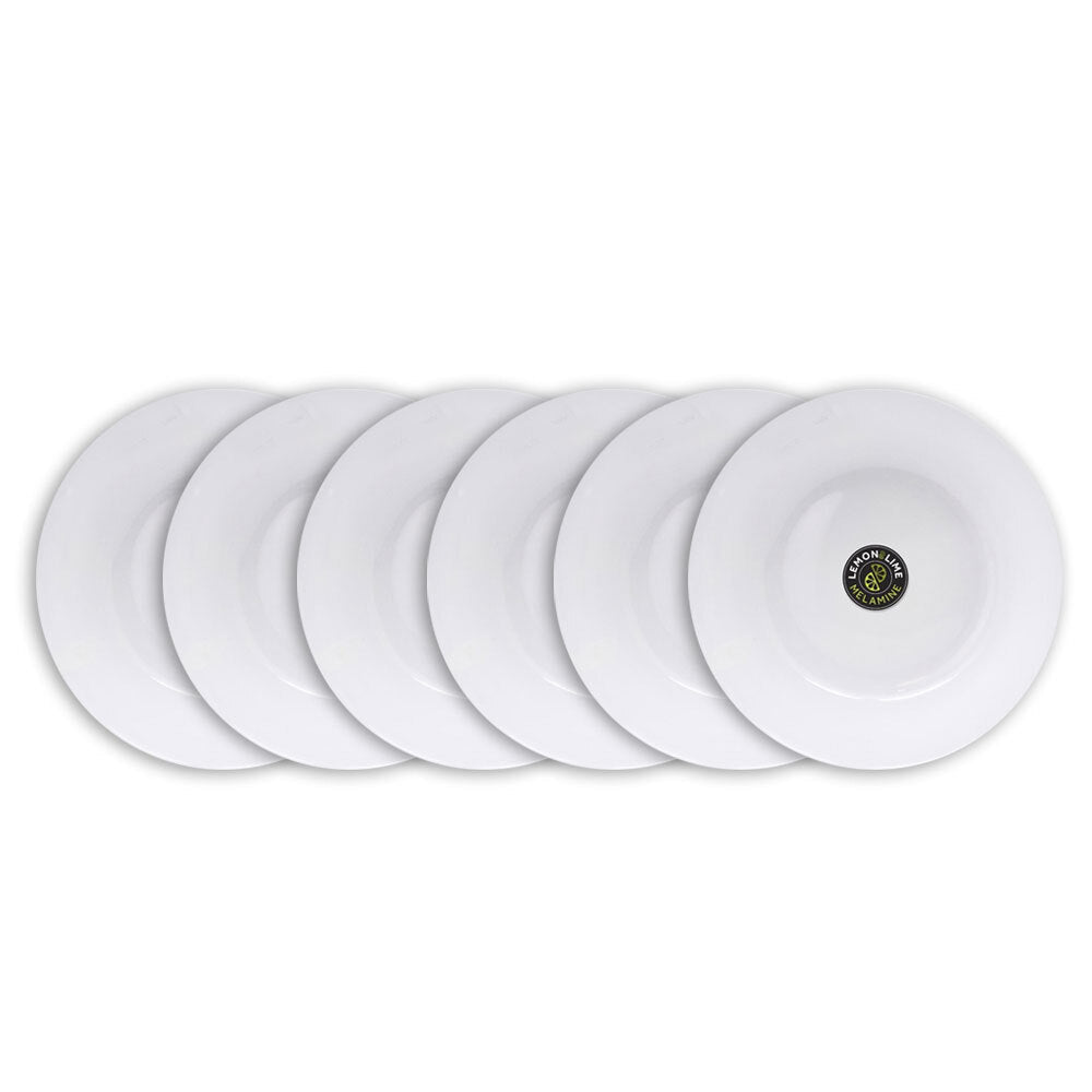 Lemon and Lime 19.5cm Melamine Side Plate Round - White (6 Pack)