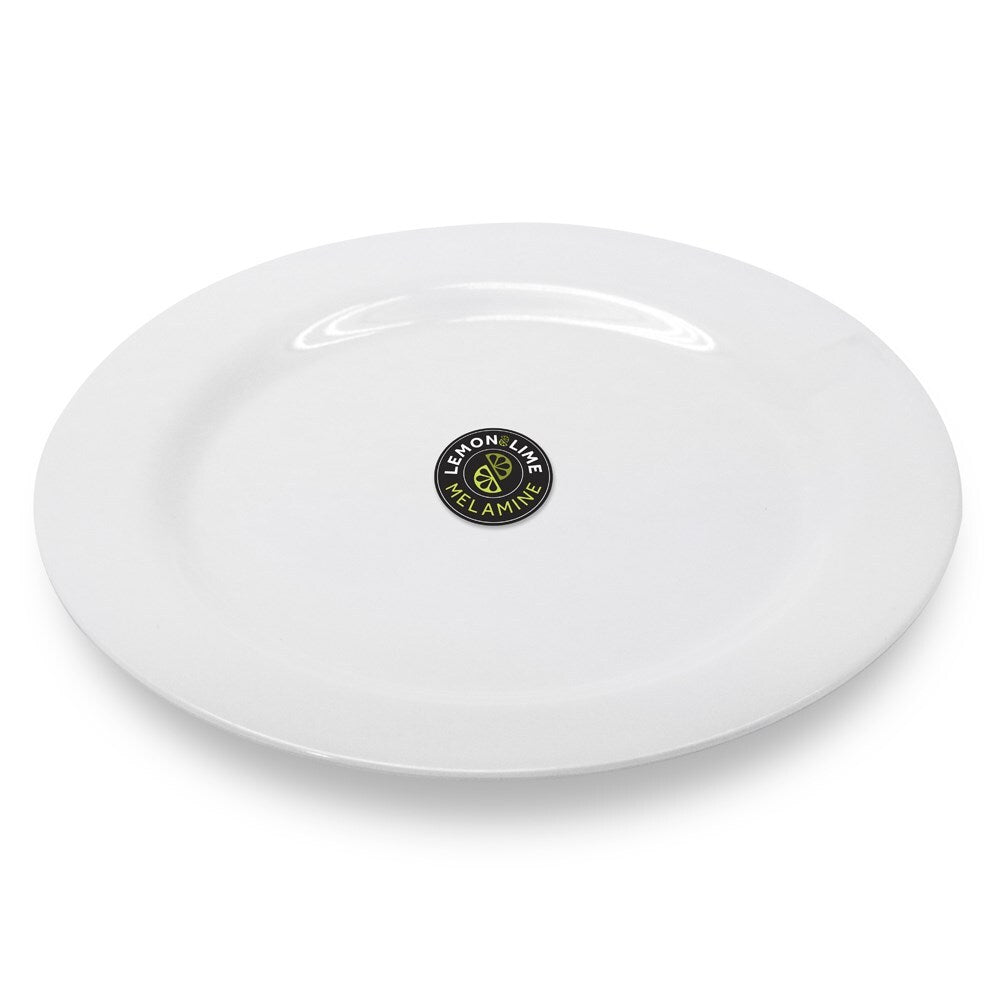 Lemon and Lime 27.5cm Melamine Dinner/Lunch Plate Round Dish Dinnerware White (6 Pack) — image 3