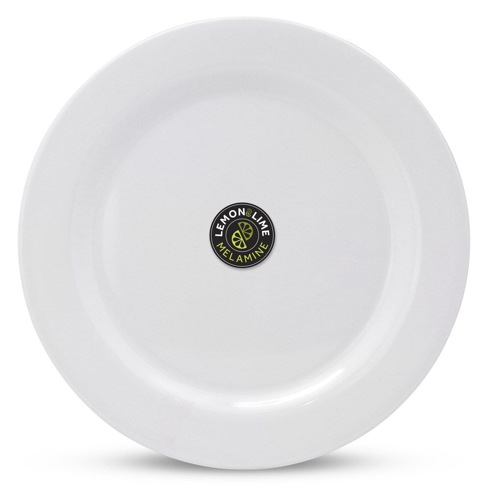 Lemon and Lime 27.5cm Melamine Dinner/Lunch Plate Round Dish Dinnerware White (6 Pack) — image 2