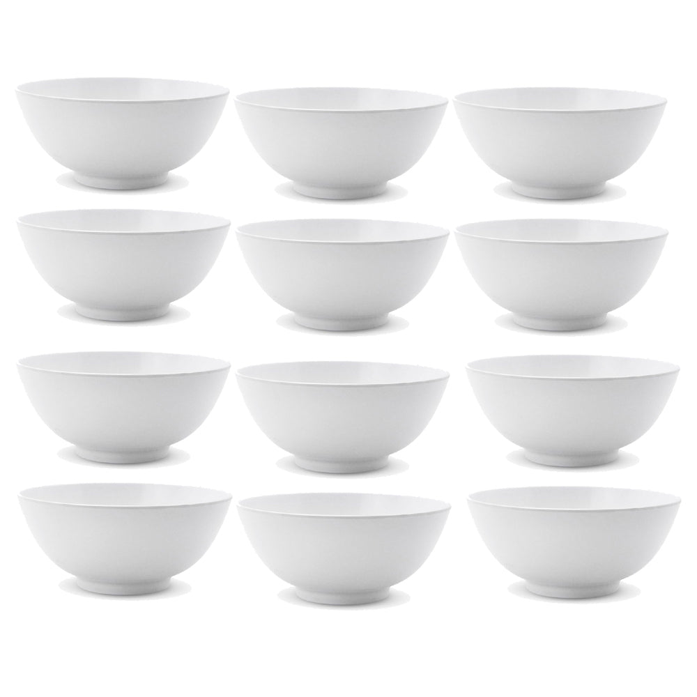 Lemon and Lime 17.5cm Melamine Round Serving Bowl - White (12 Pack)
