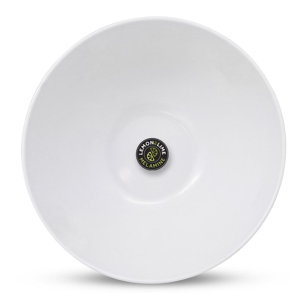 Lemon and Lime Round Melamine 30cm Salad/Food Noodle Bowl Tableware Large White (2 Pack) — image 3