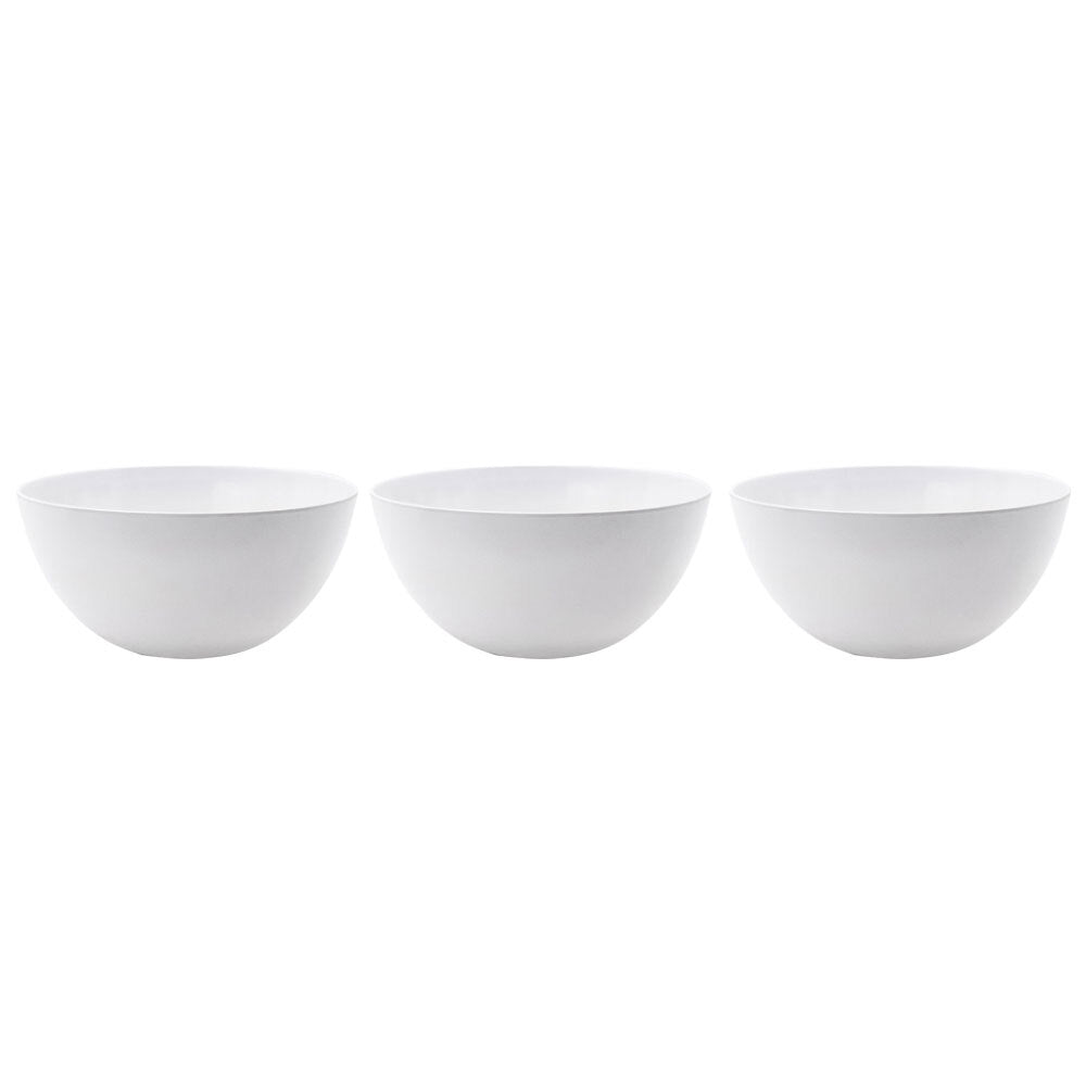 Lemon and Lime 25cm Melamine Salad Bowl Deep - White (3 Pack)