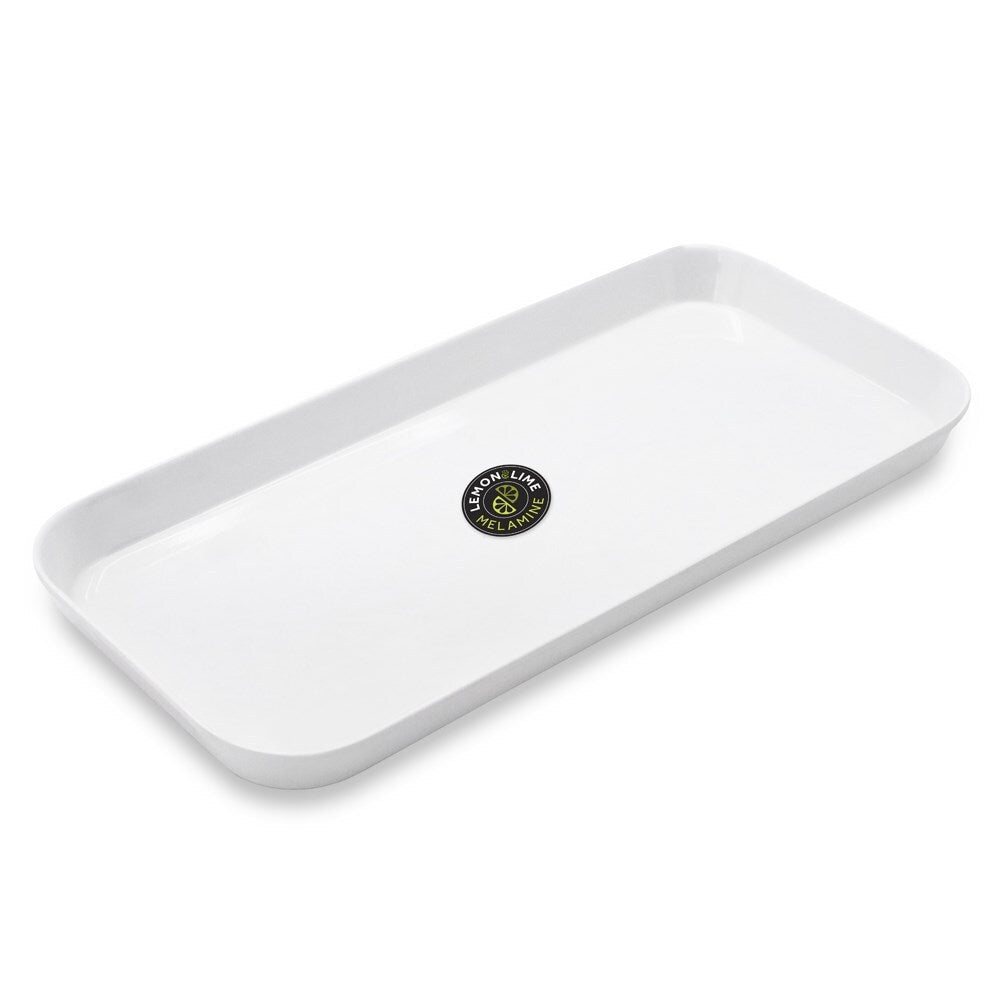 Lemon and Lime 28cm Rectangular Melamine Sandwich Serving Tray/Food Platter WHT (6 Pack) — image 2