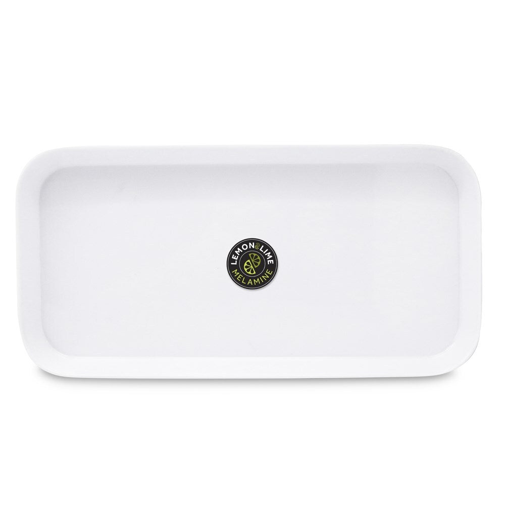 Lemon and Lime 28cm Rectangular Melamine Sandwich Serving Tray/Food Platter WHT (6 Pack) — image 3