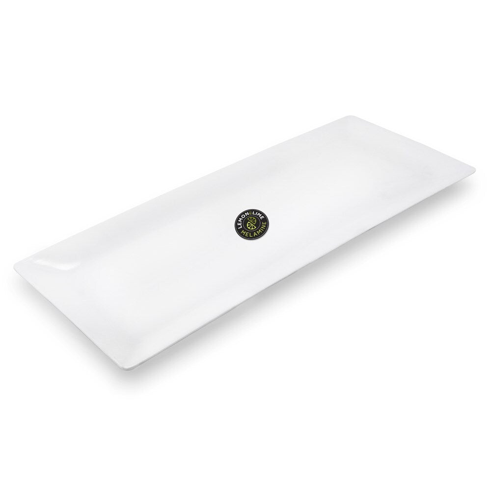 Lemon and Lime 49cm Rectangular Melamine Serving Platter Food Server Tray White (3 Pack) — image 3