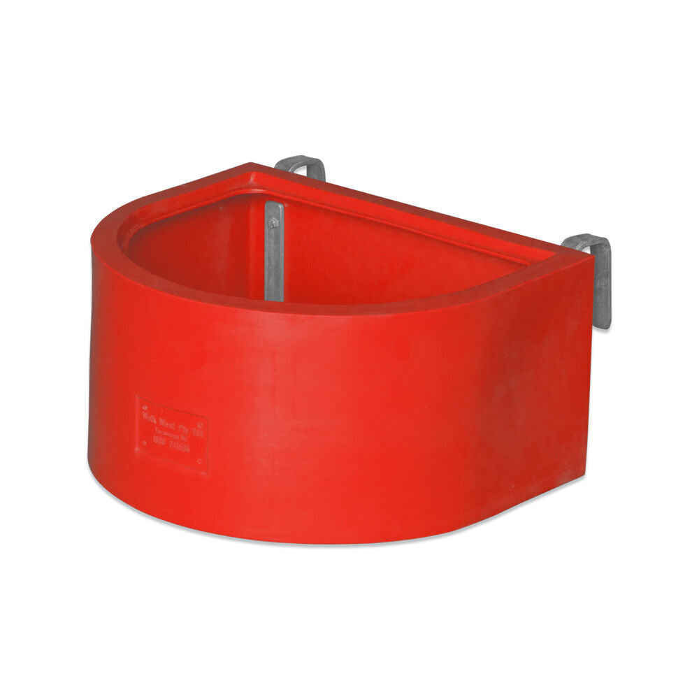 Agboss 45L Red D Shape Horse Sables and Paddock Fence Feeder