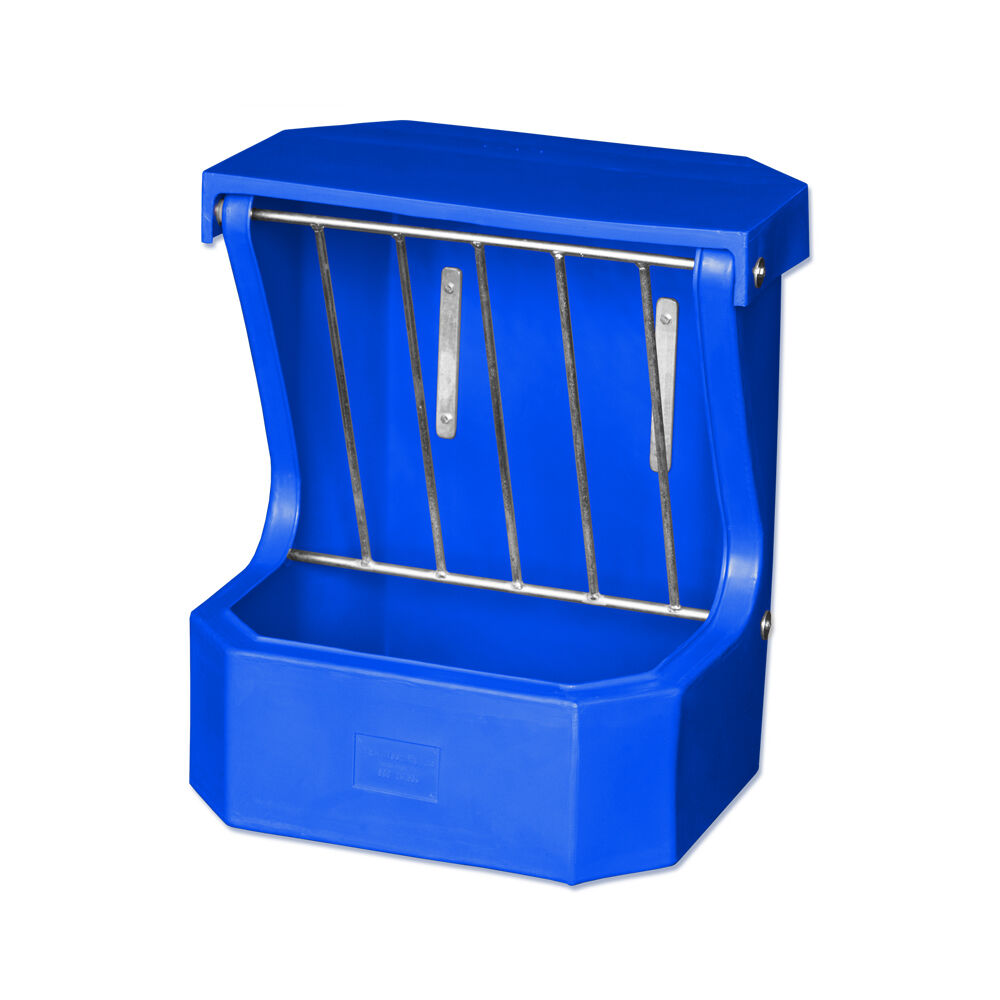 Agboss 66x57cm Equine and Livestock Hay Rack Feeder With Lid — Blue