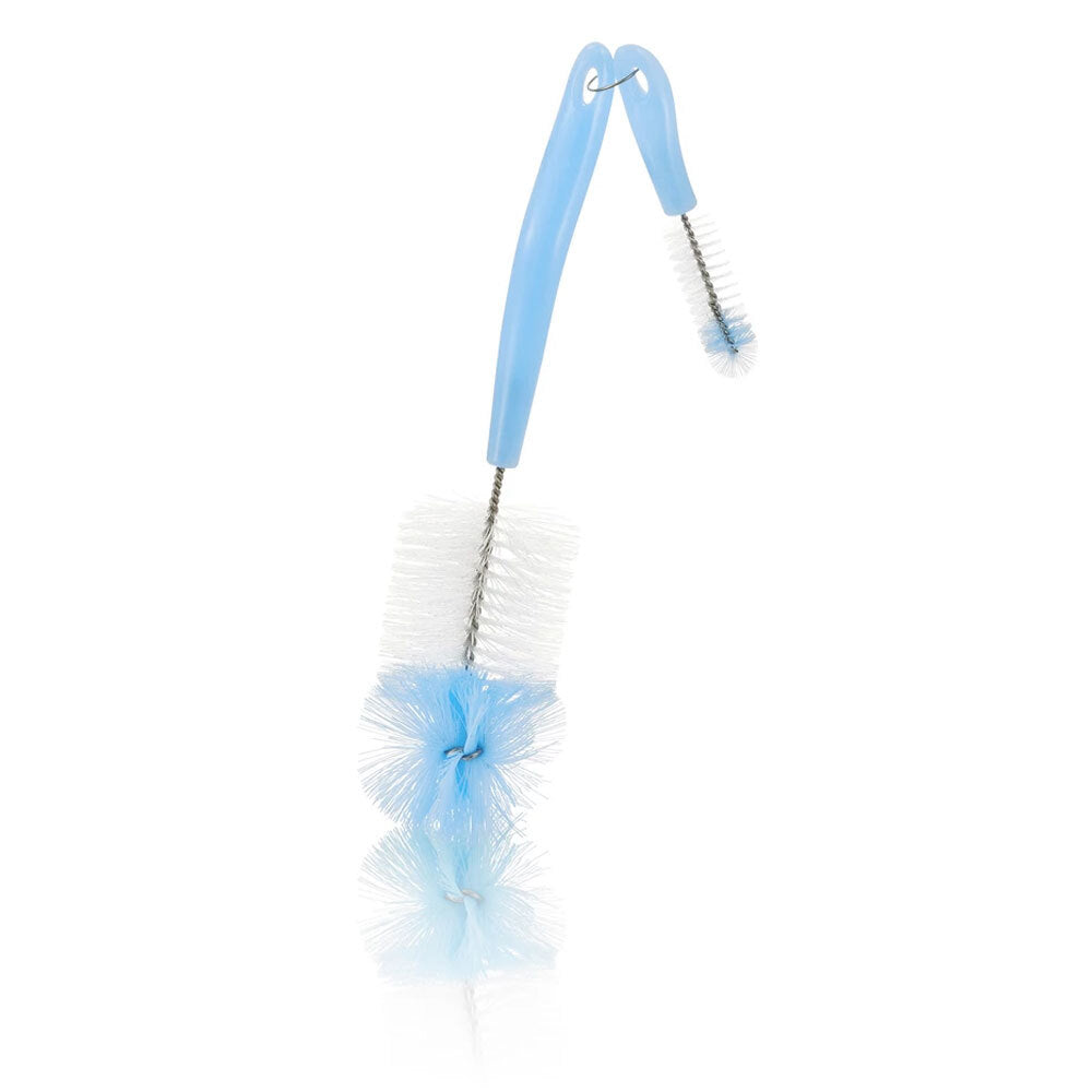 Pigeon 2 in 1 Cleaner Brush for Baby Feeding Bottle Feeder & Nipple/Teat Blue (2 Pack) — image 2