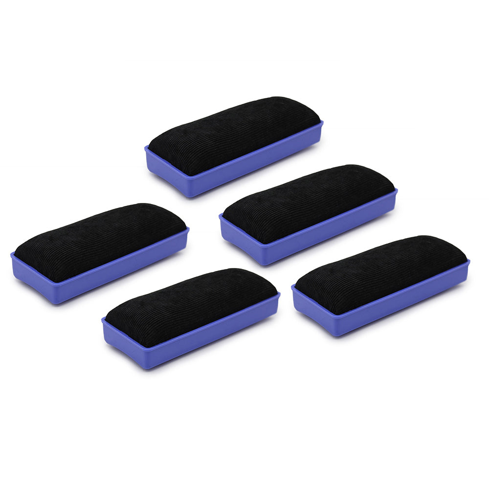 Deli 14cm Magnetic Whiteboard Marker Plastic Eraser/Cleaner/Wiper Assorted (5 Pack)