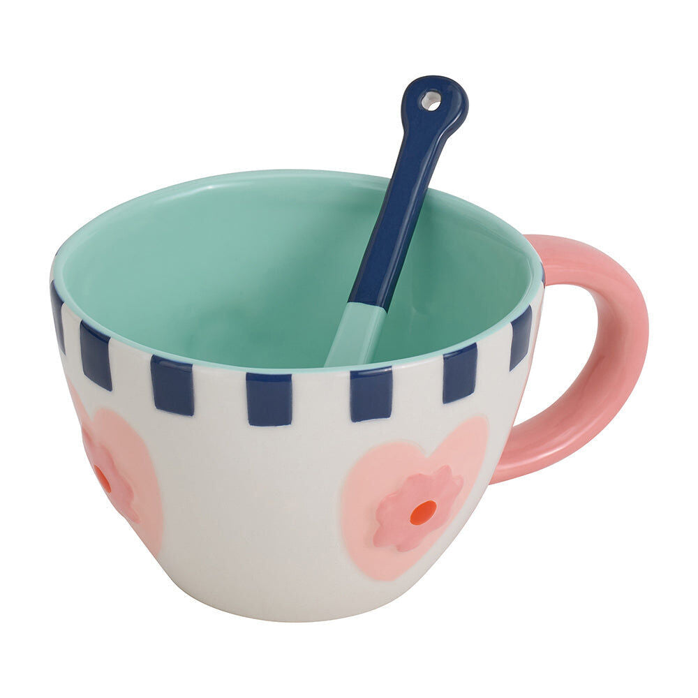 Annabel Trends 400ml Ceramic Cup of Love Drink Coffee Mug & Spoon Set