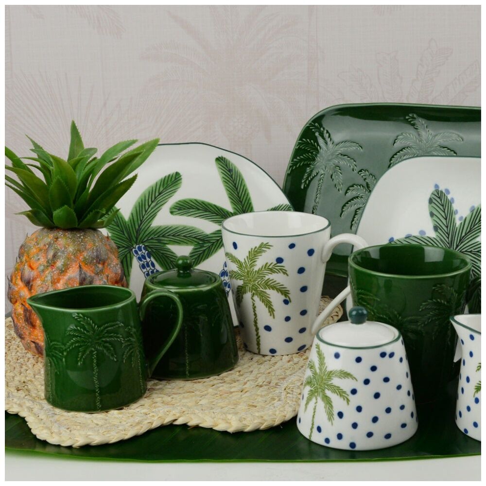 Annabel Trends Coconut Bay Milk Jug & Sugar Bowl Set 200ml/8.5cm Green Palm (2 Pieces) — image 4