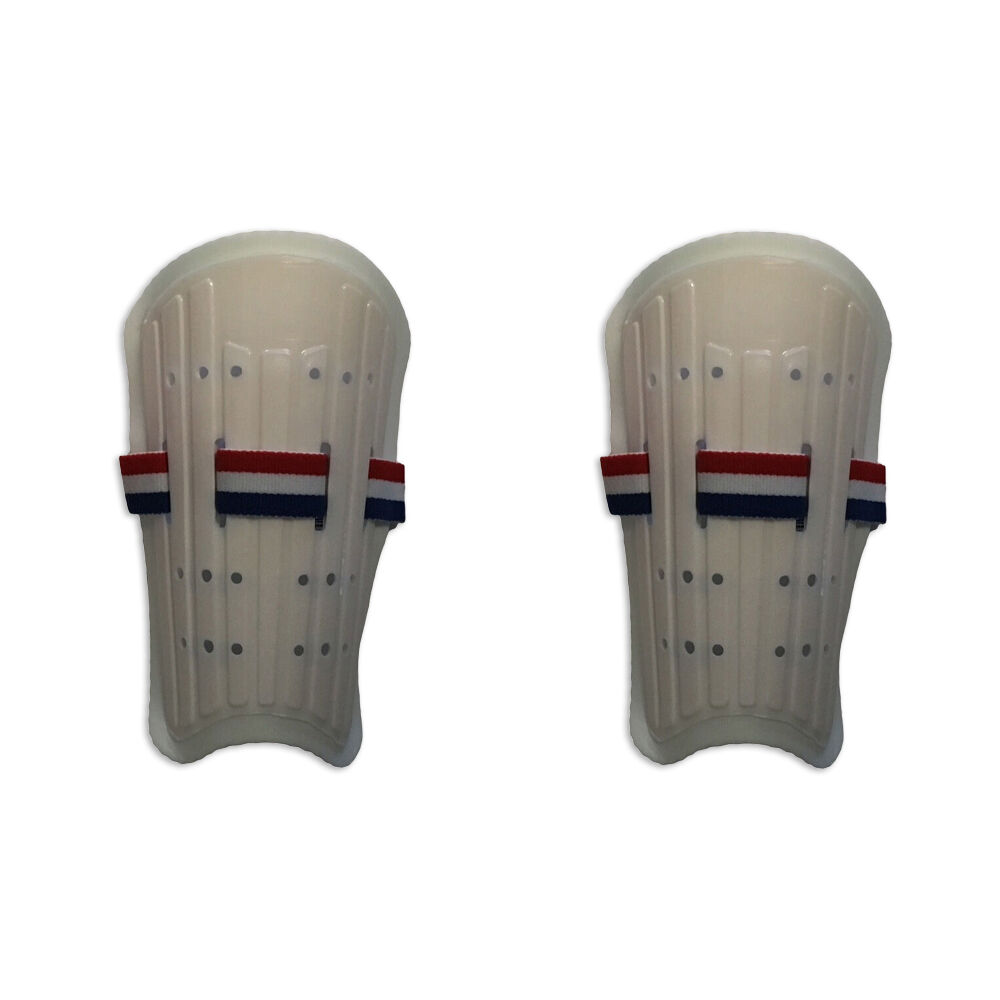 Reusch Senior Plastic Hook Loop Shin Pads Soccer Gear w/ Adjustable Straps (2 Pack)