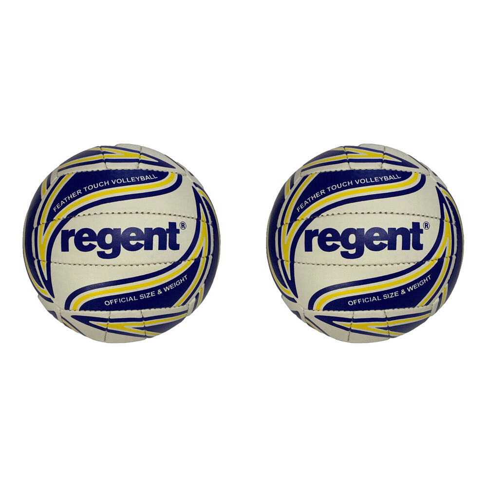 Regent Offical Sized Feather Touch Volleyball Playing/Training Multi Colour (2 Pack)