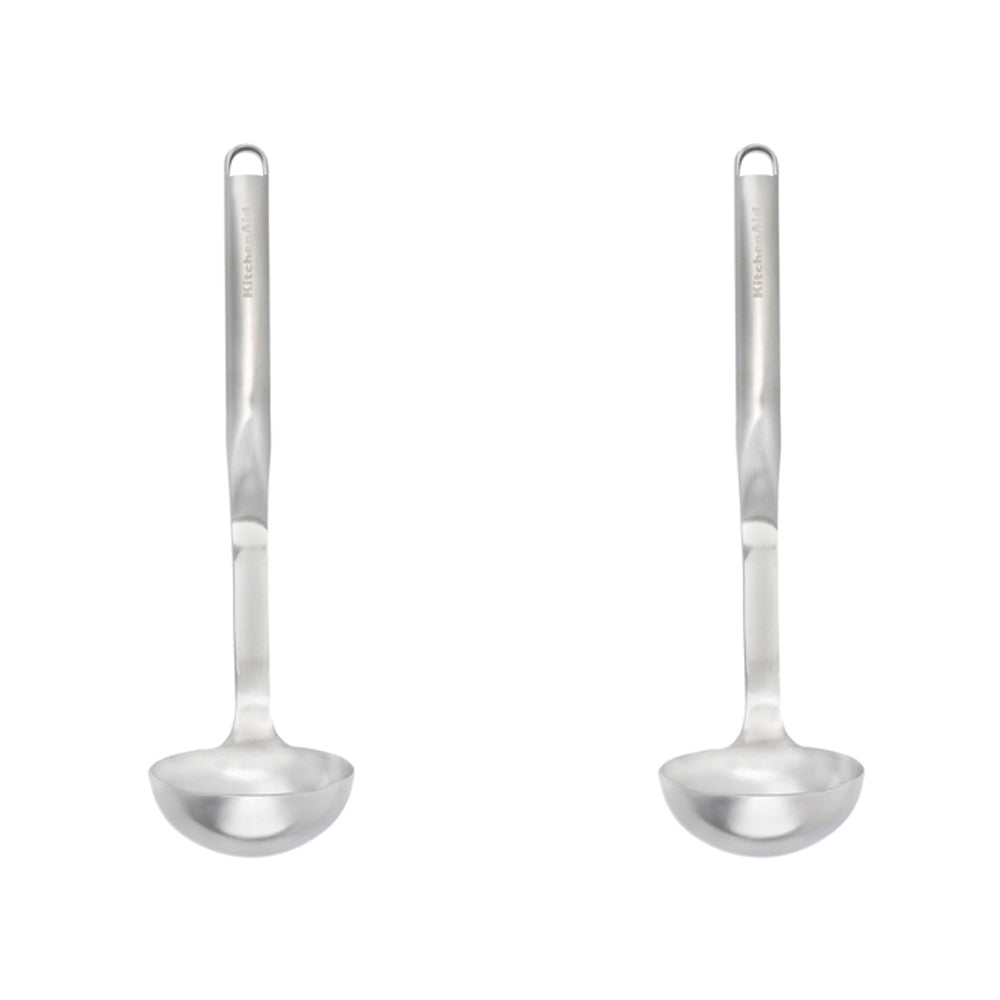 Kitchenaid Ladle 31cm Stainless Steel Kitchen Cooking Utensil Silver (2 Pack)