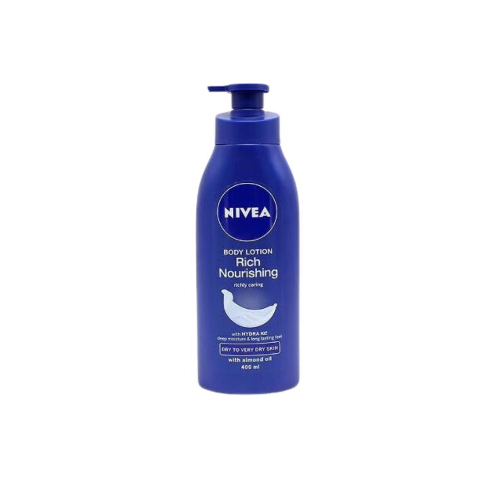 Nivea Rich Nourishing Body Lotion 400ml Deep Moisture Serum w/ Almond Oil (3 Pack) — image 2