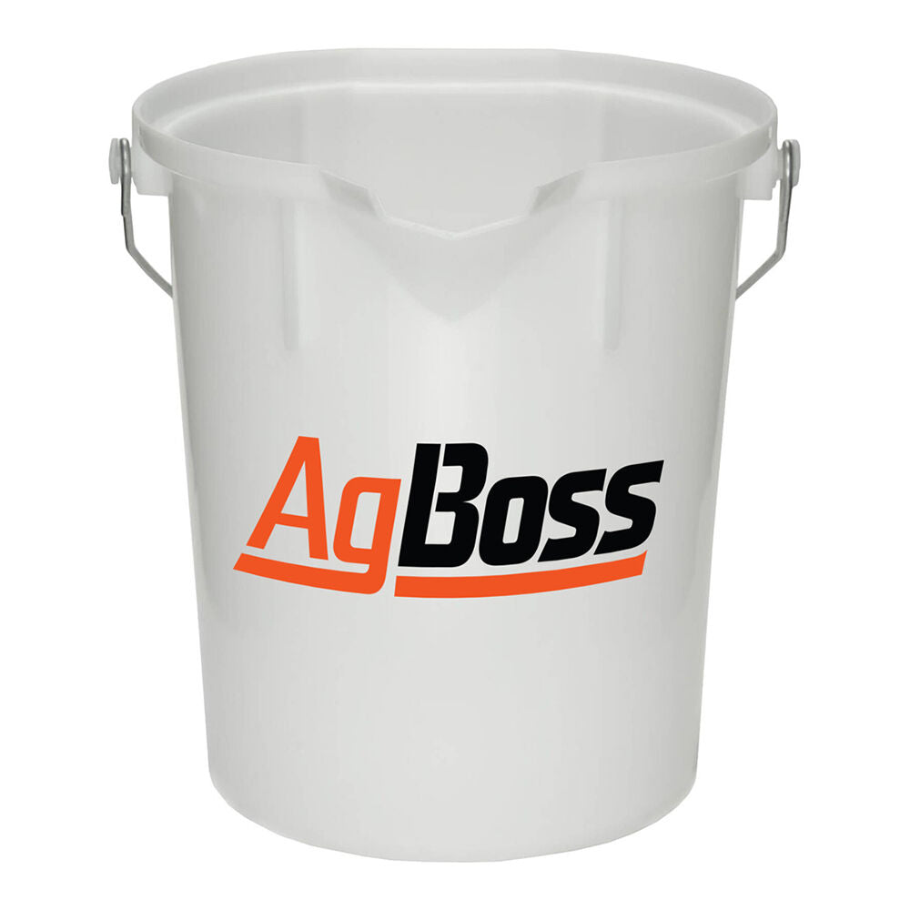 Agboss 15L White PourMaxx Durable Industrial Bucket With Logo