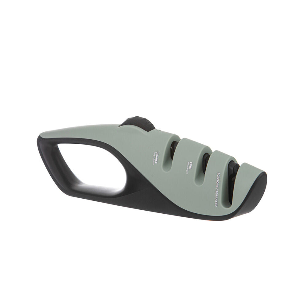 Ladelle Handheld Kitchen Tool Essentials Multi-Angle Knife Sharpener — Green