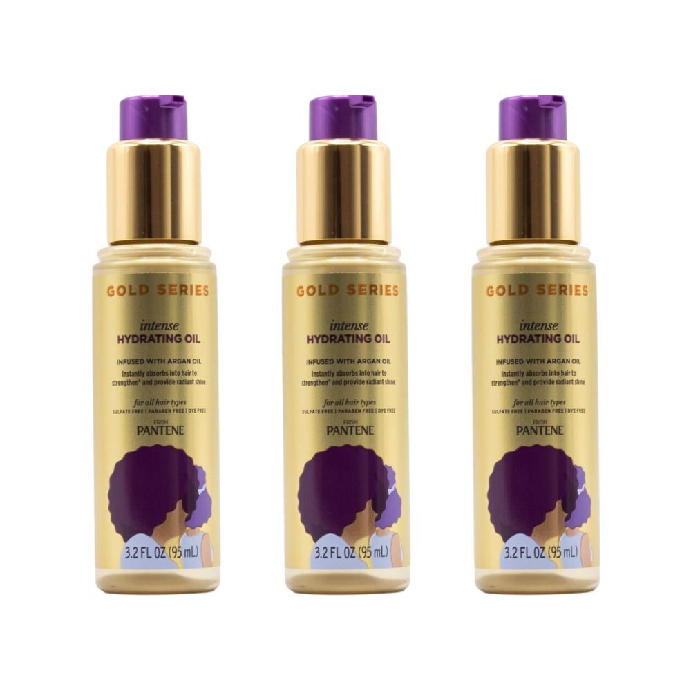 Pantene Loreal Pantene Gold Series Intense Hydrating Oil For All Hair Types 95ml (3 Pack)