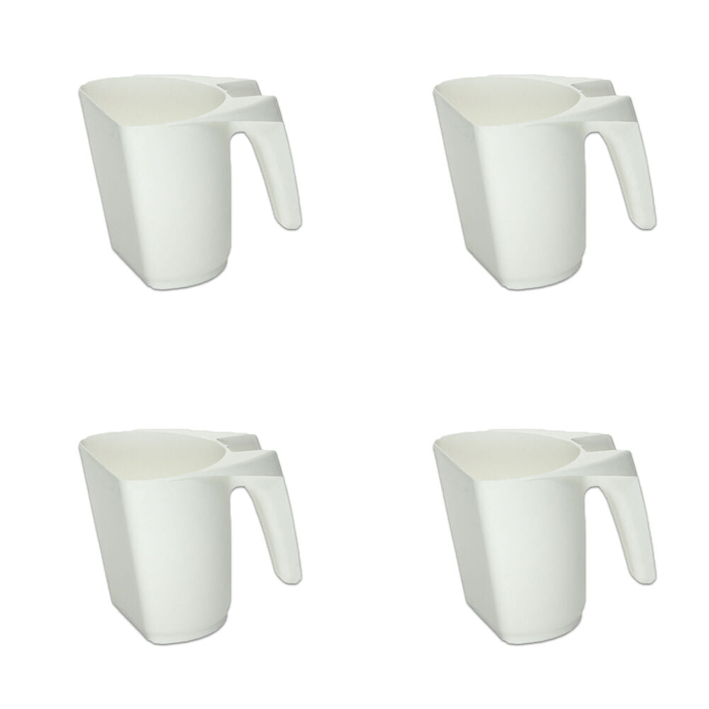 Agboss Pet and Livestock Plastic Food Scoop FeedMaxx 1kg White (4 Pack)