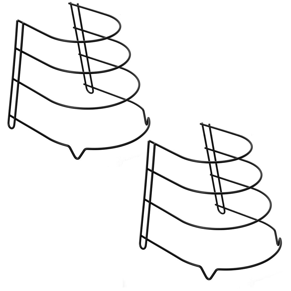 Boxsweden 27cm Wire Frypan Organiser/Rack Kitchen Storage 4 Tier Assorted (2 Pack)