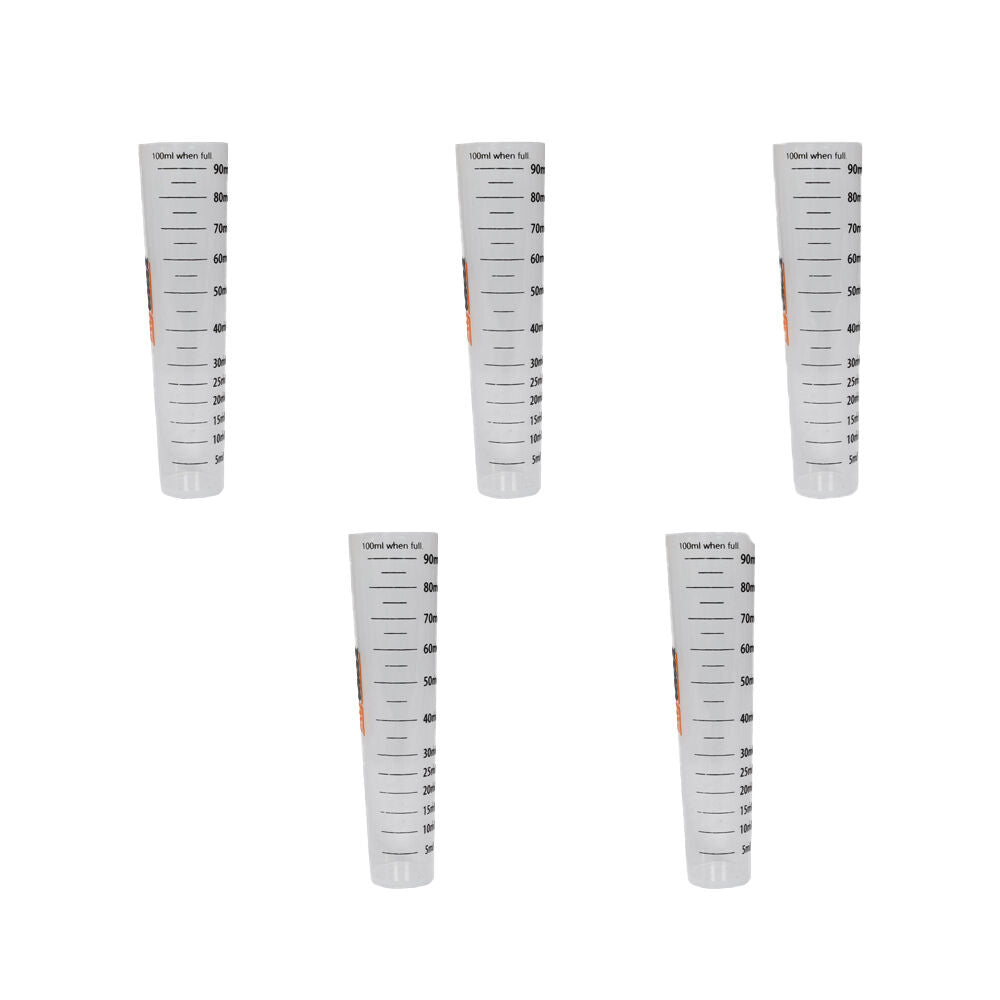 Agboss PourMaxx Chemical Resistant Measuring Cylinder 100ml Clear; (5 Pack)