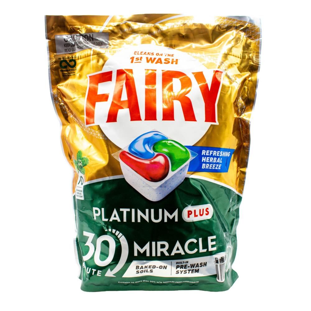 Fairy Dishwasher Capsules Cleaner Platinum Plus Refreshing Herbal Breeze (210 Pieces) — image 2