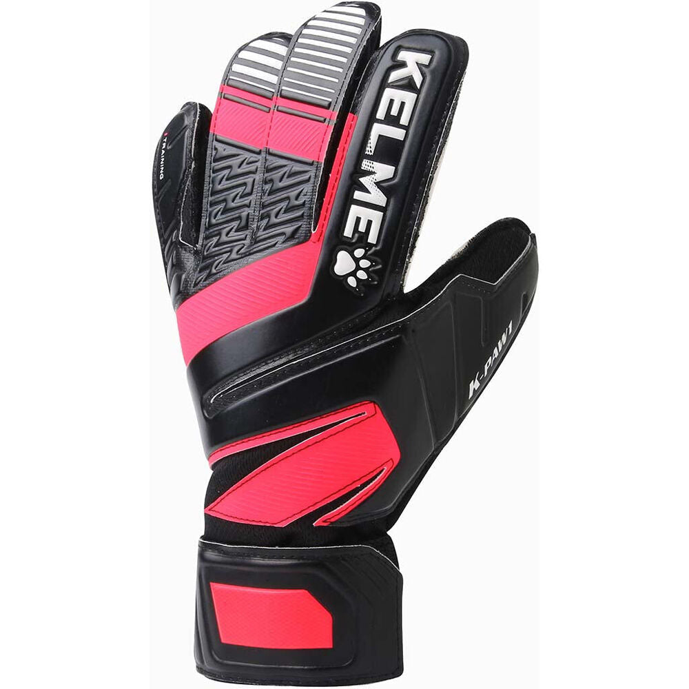 Kelme Sport Training Goalkeeper Gloves Soccer Footbal Black/Neon Red