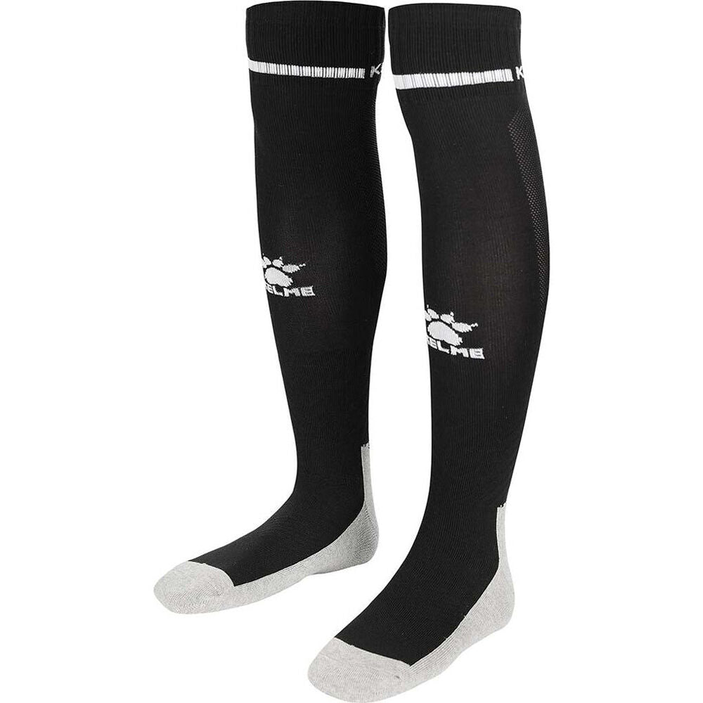 Kelme Sport Size US1-5 Black/White Kids Full Length Football Soccer Socks