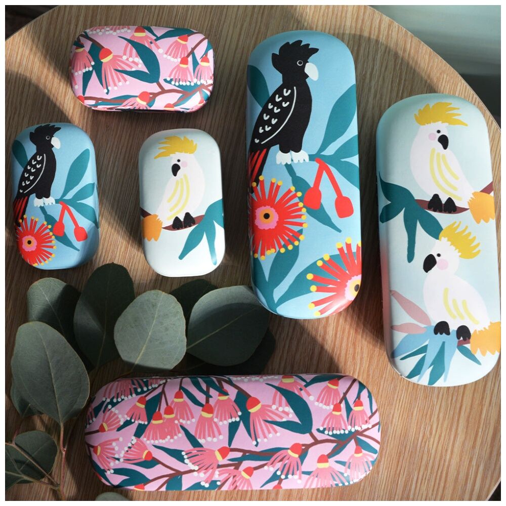 Annabel Trends Glasses Case Combo w/ Matching Cloth 15x6cm Black Cockatoos (2 Pack) — image 4