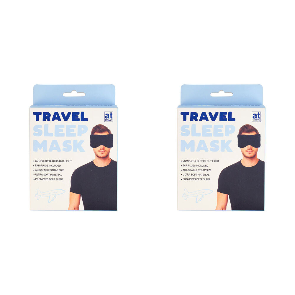Annabel Trends Travel Sleep Mask Sleeping Eye Cover 11x13cm Black (2 Pack)