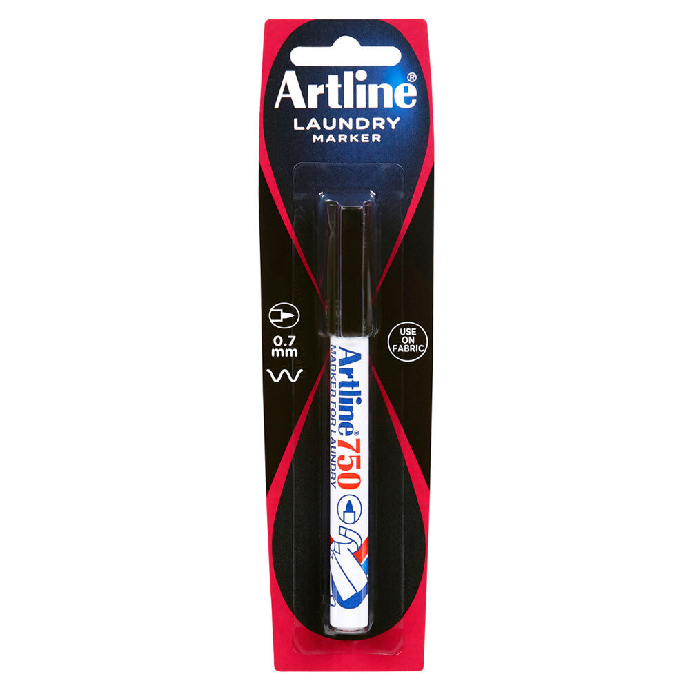 Artline 0.7mm Bullet Nib Laundry Marker Cloth/Linen/Fabric Clothing Pen Black (2 Pack) — image 2