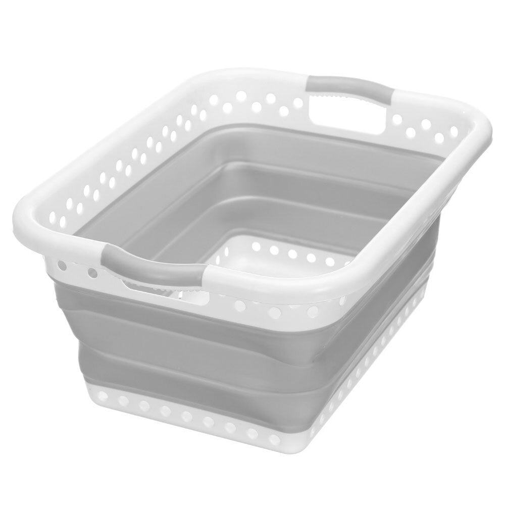 Boxsweden 45L Collapsible Laundry Basket Clothes Hamper/Storage Organiser GY (2 Pack) — image 4