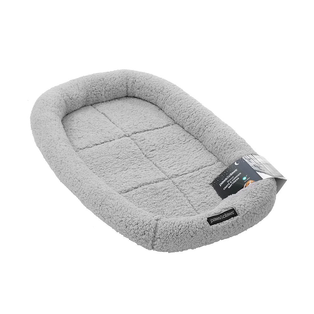 Paws and Claws Sherpa Crate/Carrier Cushion/Mattress Pet Dog 75x45cm Medium GRY (2 Pack) — image 2
