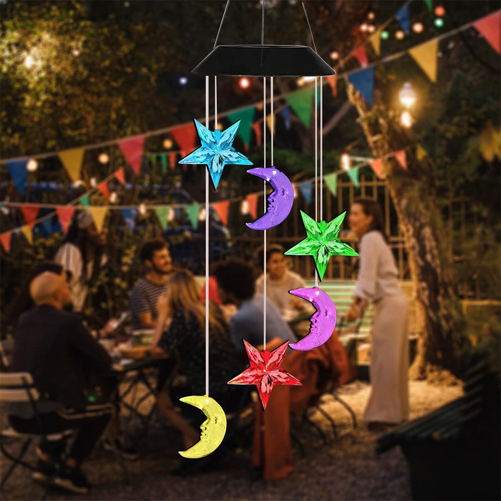 25th Hour Solar Colour Changing Stars & Moon Outdoor Hanging Wind Chime (2 Pack) — image 7