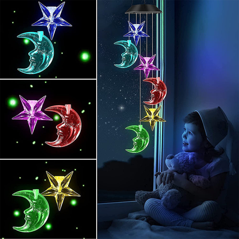 25th Hour Solar Colour Changing Stars & Moon Outdoor Hanging Wind Chime (2 Pack) — image 10