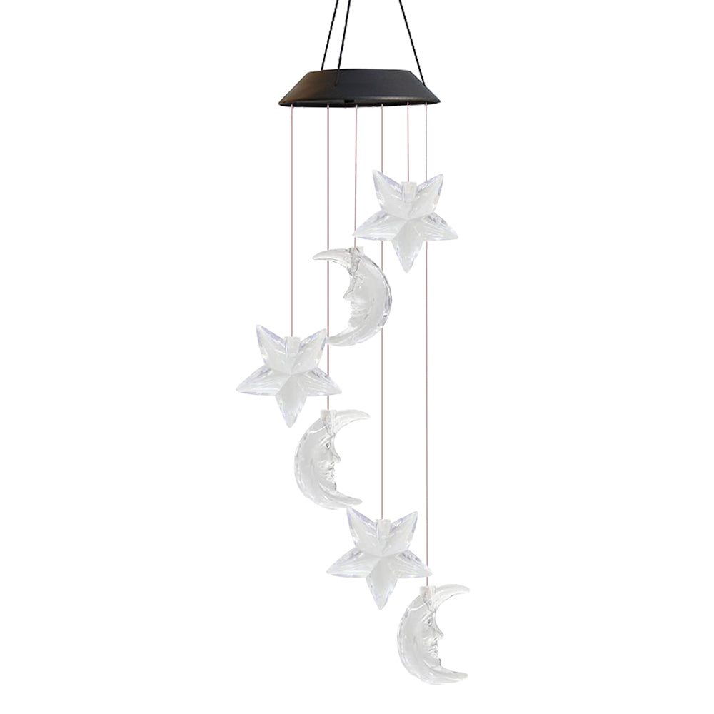 25th Hour Solar Colour Changing Stars & Moon Outdoor Hanging Wind Chime (2 Pack) — image 3