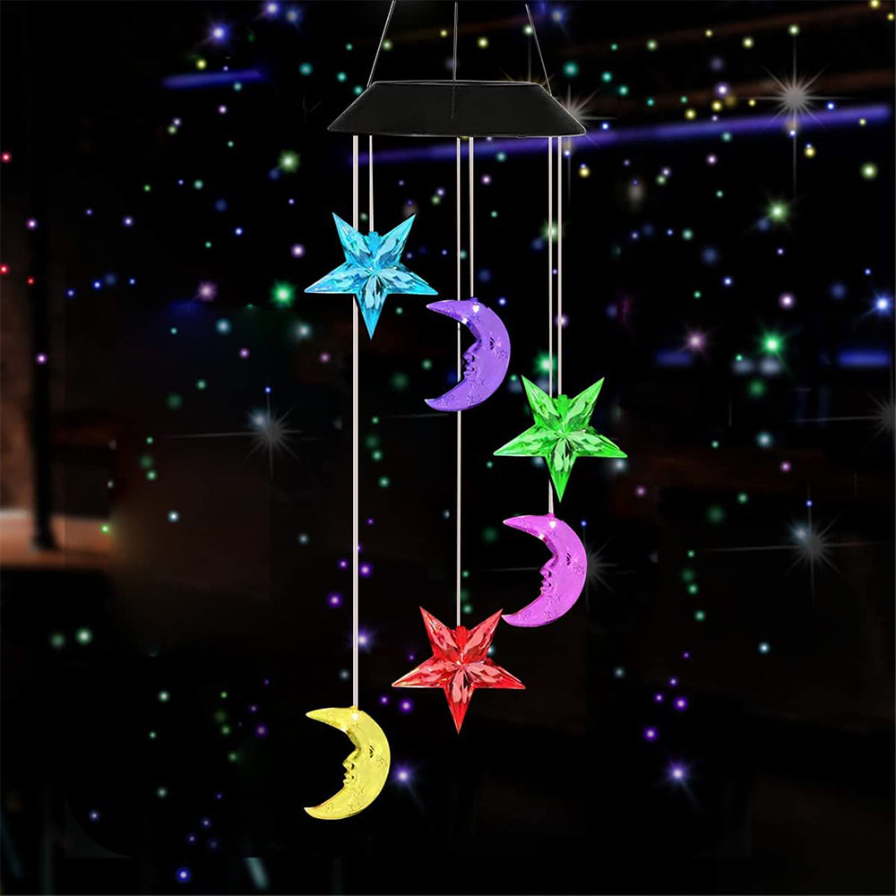 25th Hour Solar Colour Changing Stars & Moon Outdoor Hanging Wind Chime (2 Pack) — image 8