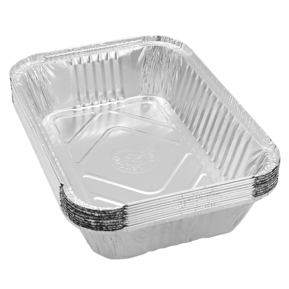 Lemon and Lime Silver Foil Container/Storage Food BBQ Dish Tray Baking w/Lid (20 Pack) — image 2